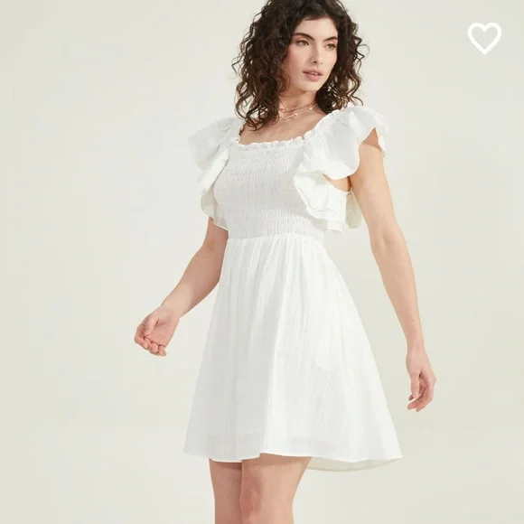 gunne sax dress white Vintage Gunne Sax White Corset Long Balloon Sleeve Dress with Lace